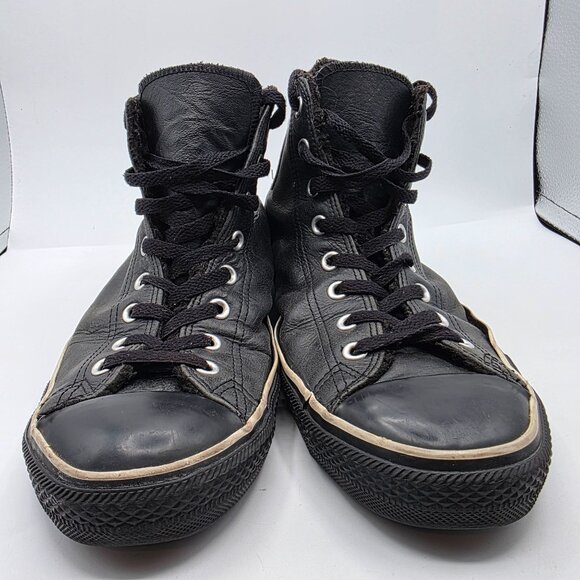 Converse All Star Leather Hi Top Mens Size 11 Black Casual Sneakers Athletic - Picture 14 of 15